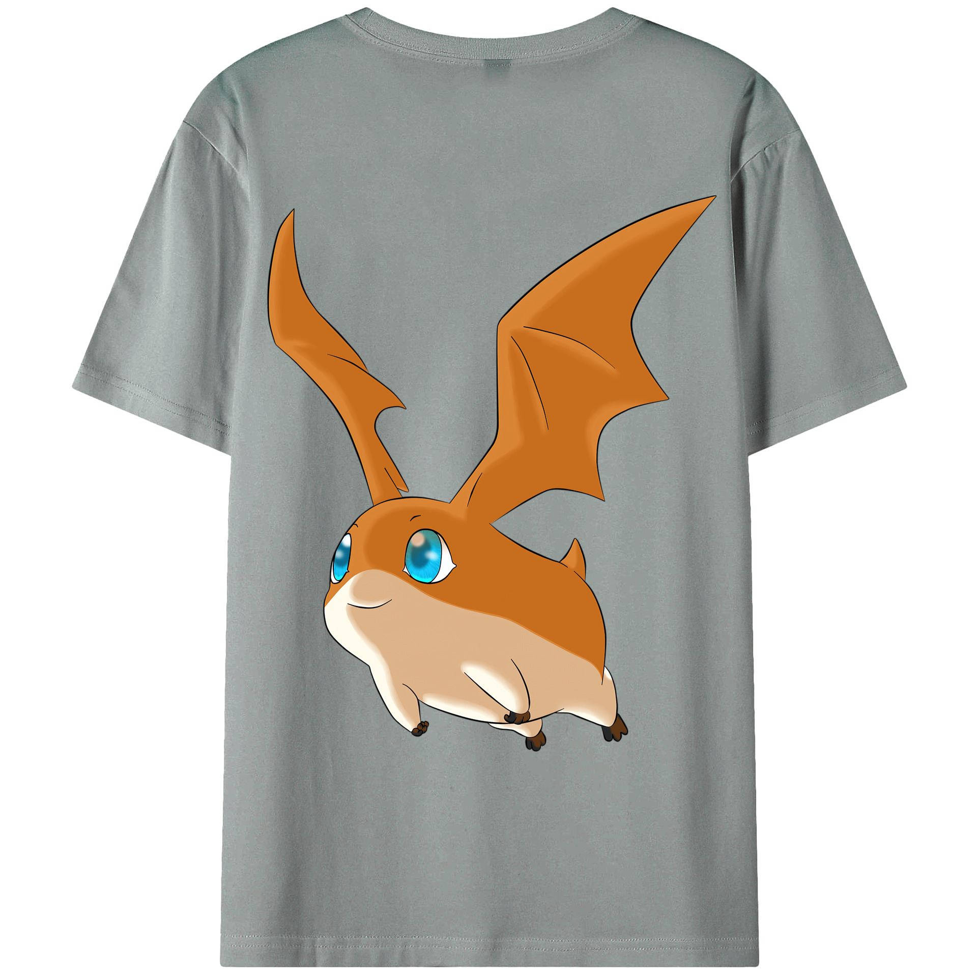 （画像用） Digimon デジタルモンスター/デジモン 綿100％ メンズ半袖Tシャツ（バックプリント） 通気性